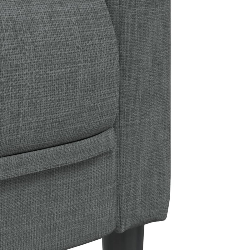  Ensemble de canapé 100% polyester gris foncé, contreplaqué, bois massif moyen, Gris foncé