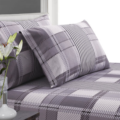 Flannel 100% Cotton Plaid Sheet Set