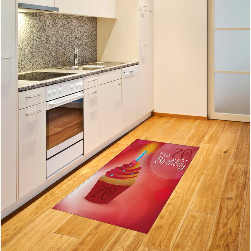 Tapis de zone rouge anniversaire 70th, Rectangle 2 pi 7 po x 5 pi