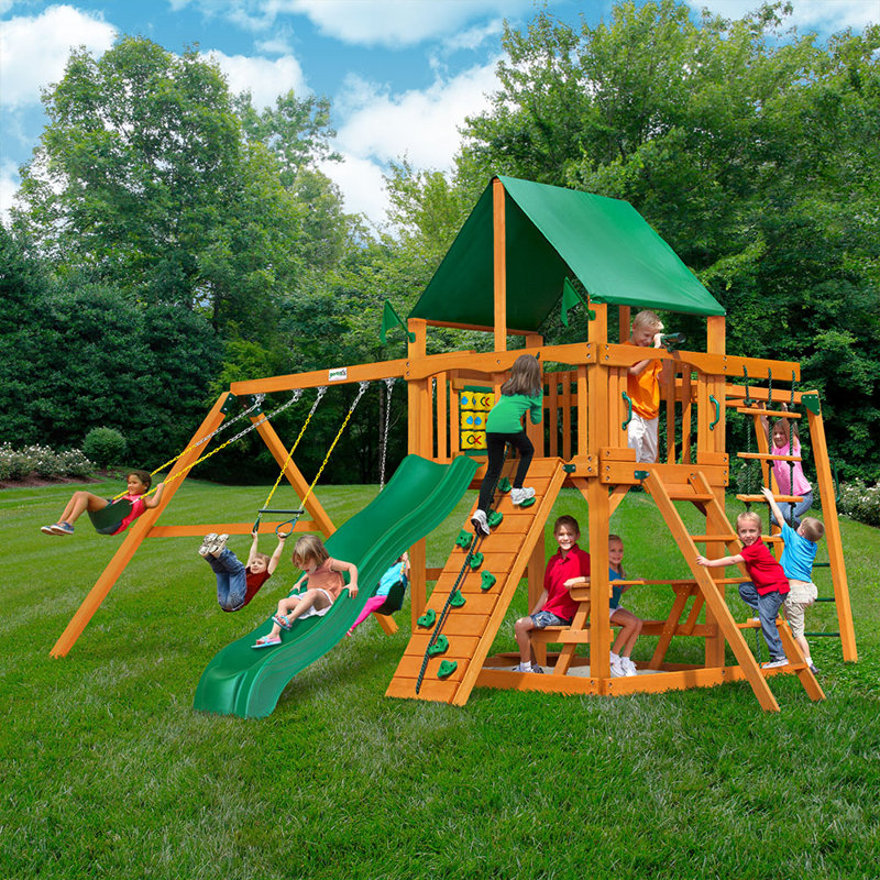 Navigator Swing Set - Professional Installation Available, No, Classic Green Vinyl Canopy