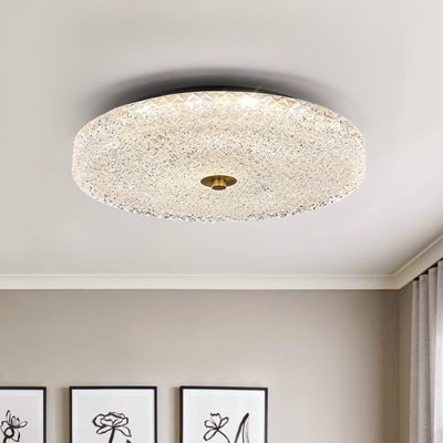 Round Glass Dimmable LED Flush Mount