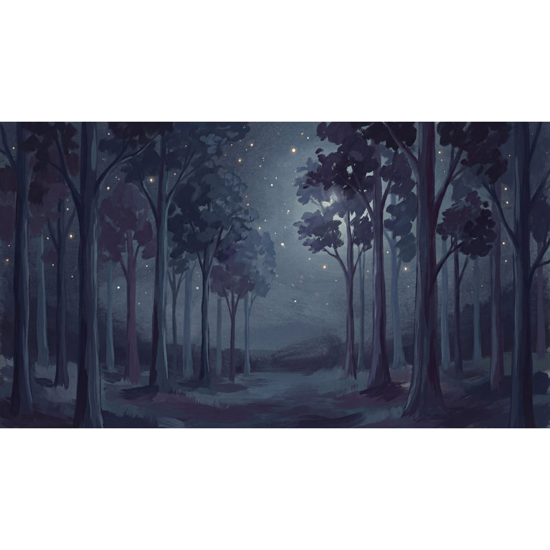 Adhésif mural Night Forest, 100 po x 96 po, Peler et coller
