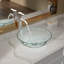 Lavabo de salle de bain vasque circulaire en verre 16,5 "avec bonde escamotable et robinet-118628273