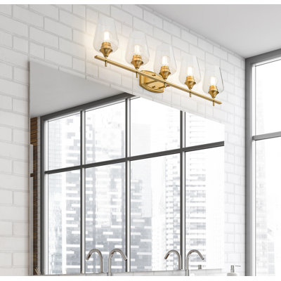 Annabell 38.25 inch Burnished Brass 5 Light Vanity