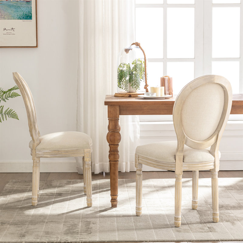 Macaulay 52cm H Linen Upholstered Side Chair, Beige, Natural