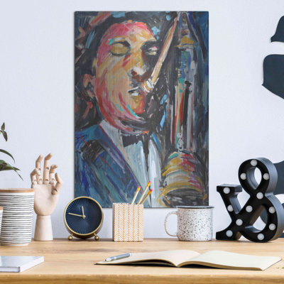 'Sax Man' by Jadei Graphics, Metal Wall Art