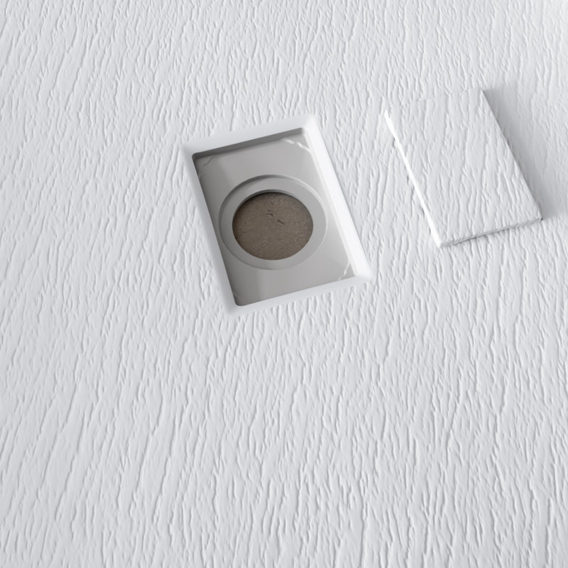 Base de douche à seuil simple de 36 po x P 36 po avec drain central et couvercle inclus