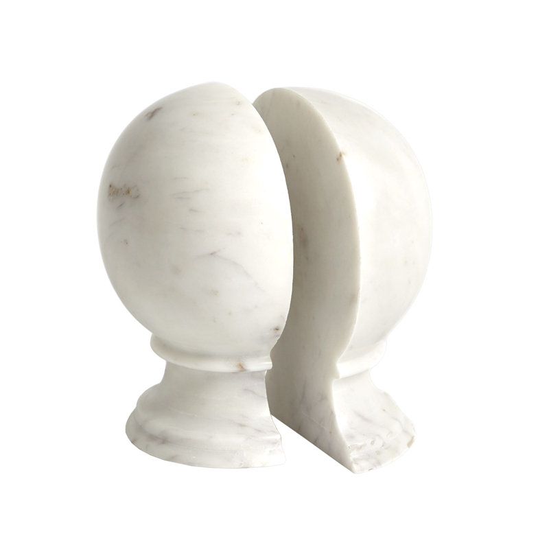 Marble Sphere Book Ends