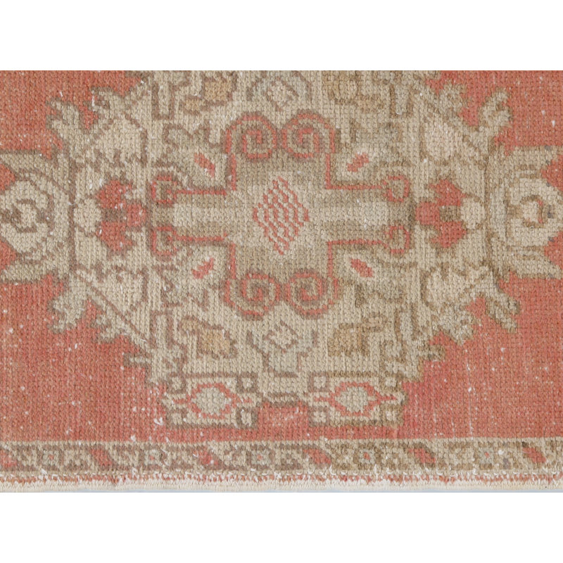 Vintage Circa 1940 Red Distressed Turkish Yastik Handwoven Rug 1'6 X 2'10