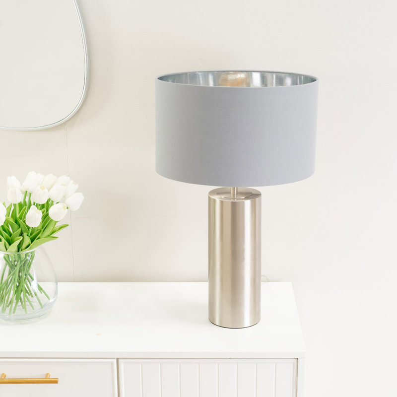 Andolin Metal Table Lamp, Silver, Grey
