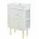 Meuble-lavabo 21,6 po, armoire combinée, meuble de rangement pour salle de bain, lavabo simple en céramique, rangement
