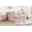 Space-saving Twin Wood Platform Bed With Guardrails And Storage, Pink - Modern Design For Cozy Bedrooms