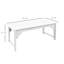 Banc en bois blanc avec siège à lattes pour jardins extérieurs, patios conçus pour durer, structure en acier thermolaqué, 264 lb. Soutien