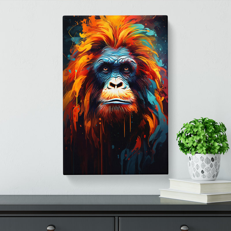 Orangutan Expressionism No.2 - Wrapped Canvas, 76cm H x 50cm W x 3cm D