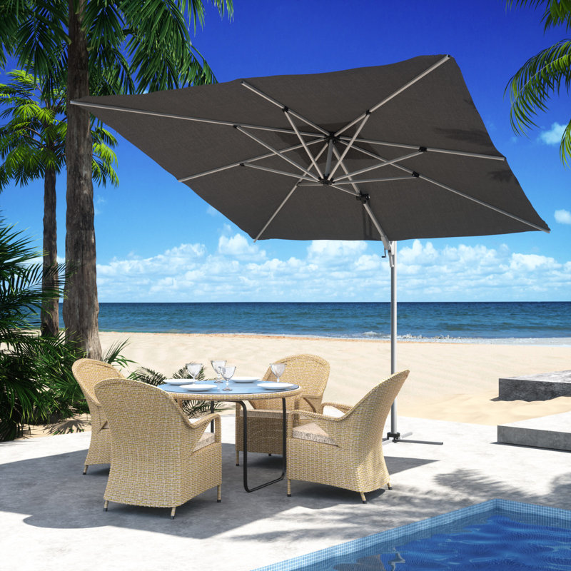 Parasol en porte-à-faux 9 pi, Noir