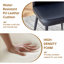 Ensemble de salle à manger moderne extensible: table en bois MDF et 6 chaises en polyuréthane noir, dossier à rayures verticales et pieds en métal noir