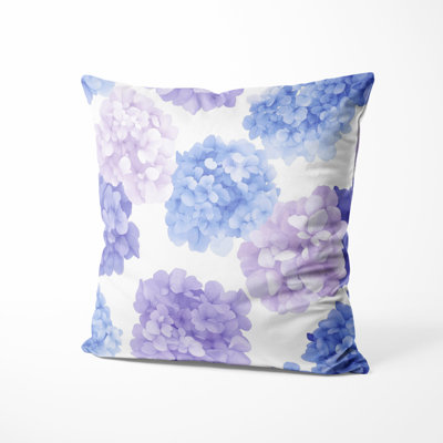 Floral Decorative Throw Pillow - French Country Soft Hydrangea Printed Cushion