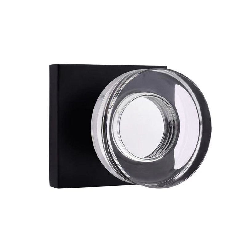 Coolnews Modern Grace Series - Bouton de porte d'intimité en cristal, Noir mat