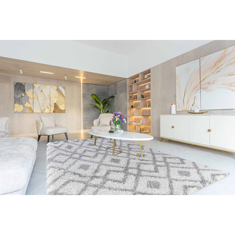 Temescal Geometric Shag Area Rug, Rectangle 200 x 290cm