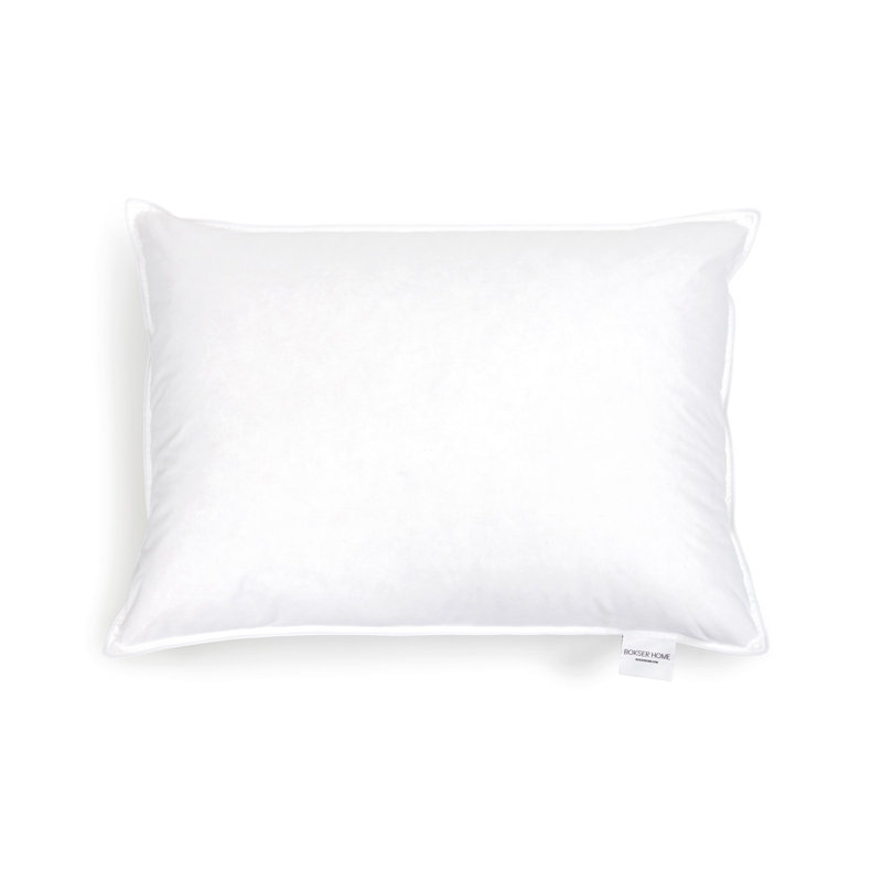 Medium White Duck Feather & Down Bed Pillow Pair with Cotton Shell