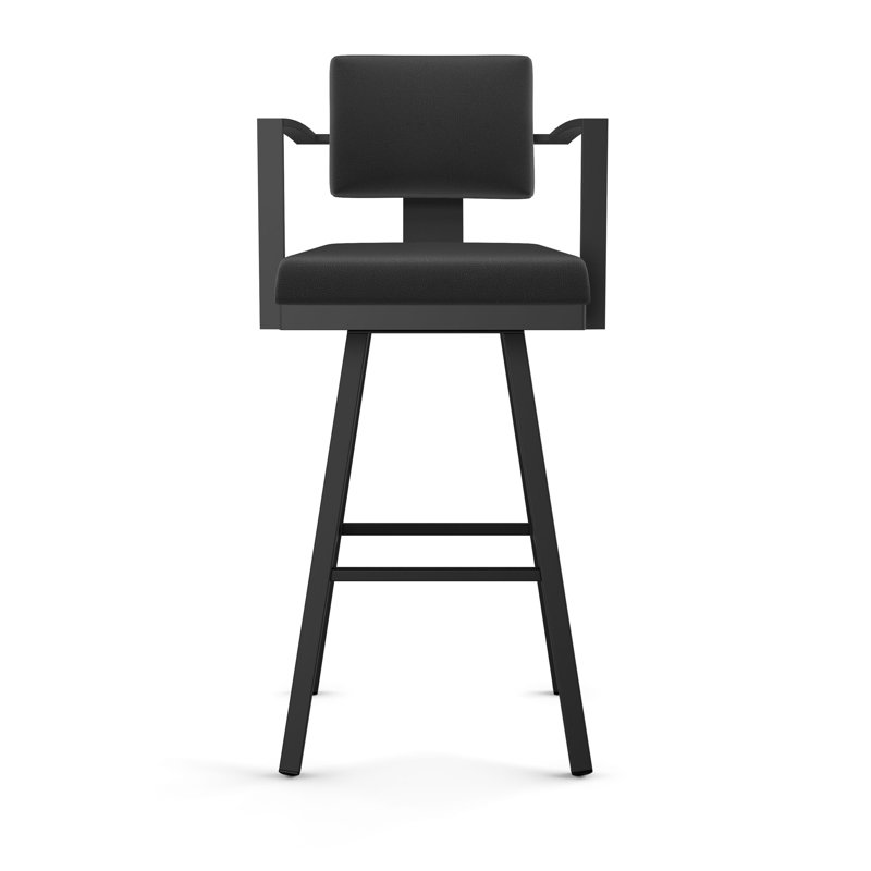 Tabouret de bar et de comptoir Perrotta, Noir, Tabouret de bar (siège d'une hauteur de 30,5 po), Noir