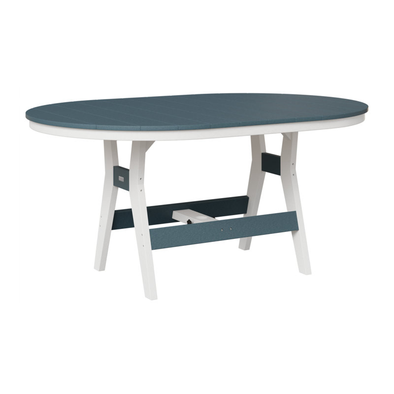 Table Oblong à hauteur de comptoir 64 "Berlin Gardens Harbor, Ardoise / blanc, H 35,5 po x l 64 po x P 44 po