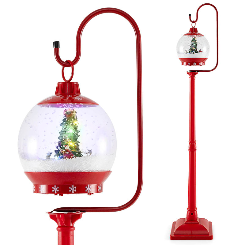 Red 68'' Sound-Activated Christmas Street Lamp Decoration