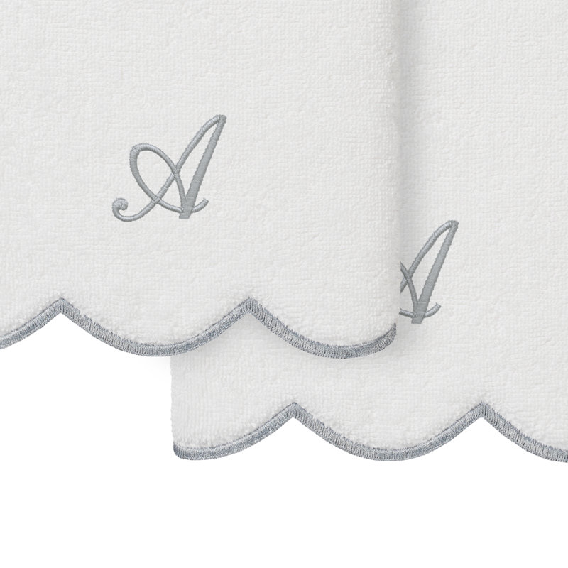  Ensemble de serviettes 100% coton turque ADORNIA, Ensemble de 2 essuie-mains, A, Blanc / Gris