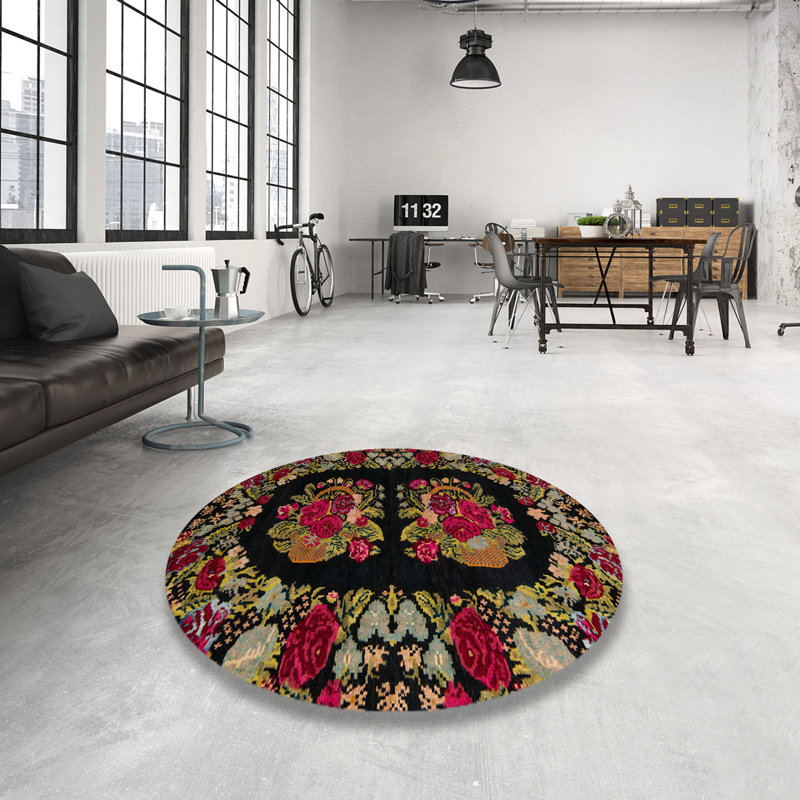 Abstract Indoor Rug, Round 5'