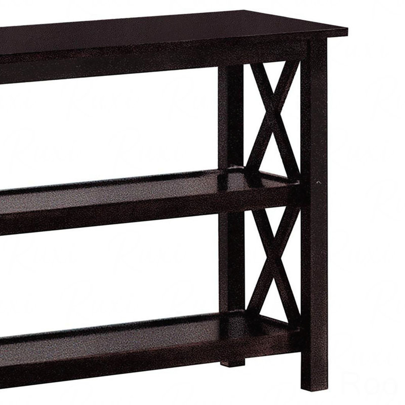 Deep Merlot Sofa Console Table, With 2-Shelf