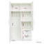 Garde-robe haute et armoire de cuisine avec 2 portes, 5 tiroirs de rangement, panneau de particules blanc de 15 mm, matériau de dossier de 3 mm, surface lisse, nettoyage facile, armoire d'entretien, tiroirs, rangement à l'arrière