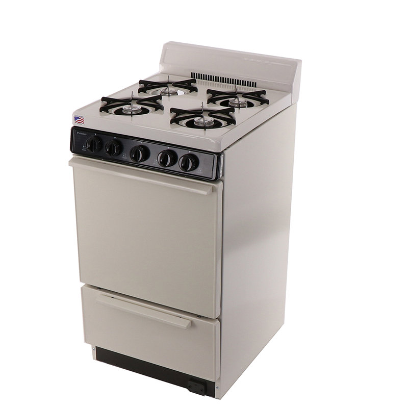 20" Battery Gas Range, Cream