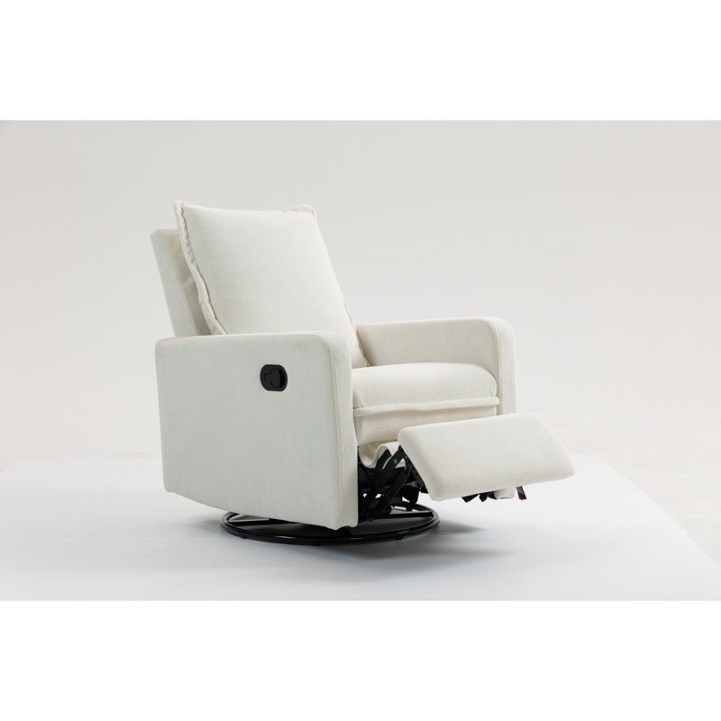 Fauteuil inclinable et pivotant avec coussin moelleux, Blanc