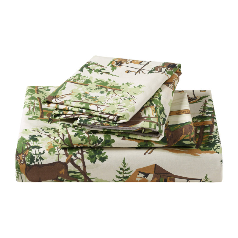 Camp Wandawega 250 Thread Count 100% Cotton Percale Sheet Set, Twin Sheet Set with 1 Pillowcase
