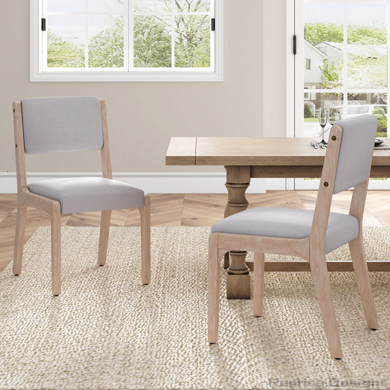 Ensemble de 2 chaises de salle à manger Modern, Bois, Beige