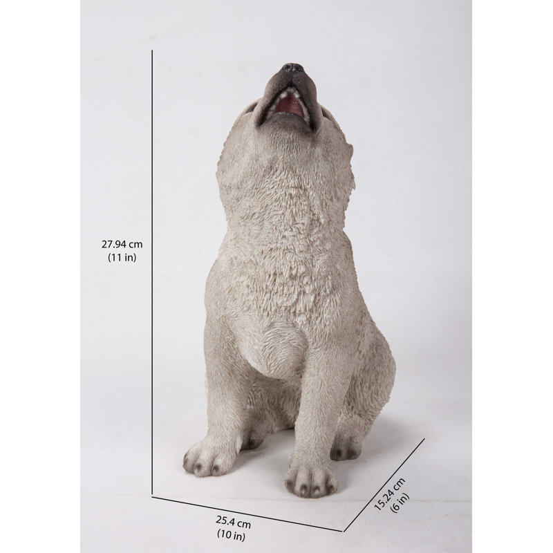 Howling Wolf Pup Statue