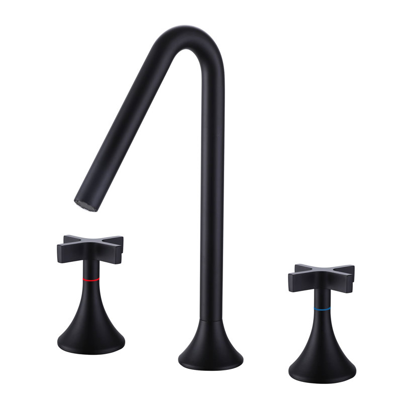 Widespread 2-handle Bathroom Faucet, Matte Black