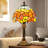 Sunflower Stained Glass Table Lamp Bronze Resin Base Desk Lamp For Living Room Bedroom