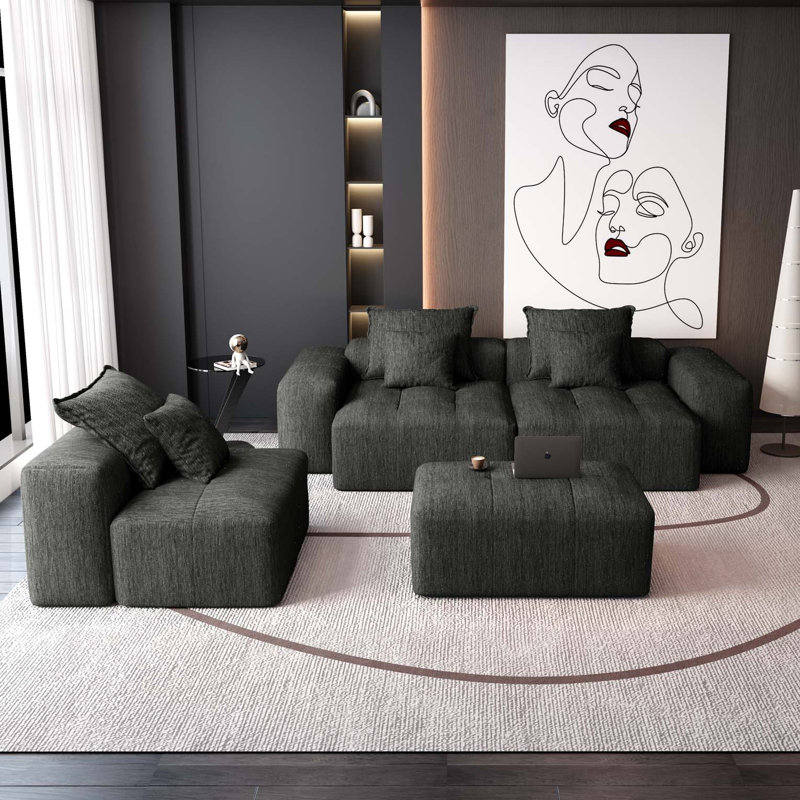 Canapé modulaire surdimensionné Modern, Noir