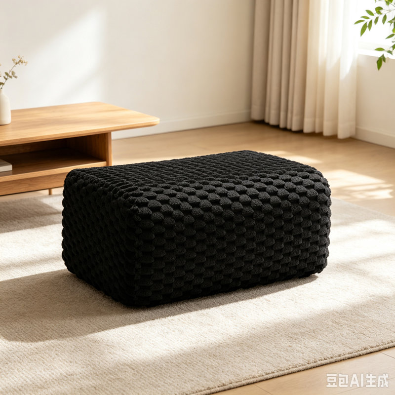 Tissu de repose-pieds en flanelle - noir