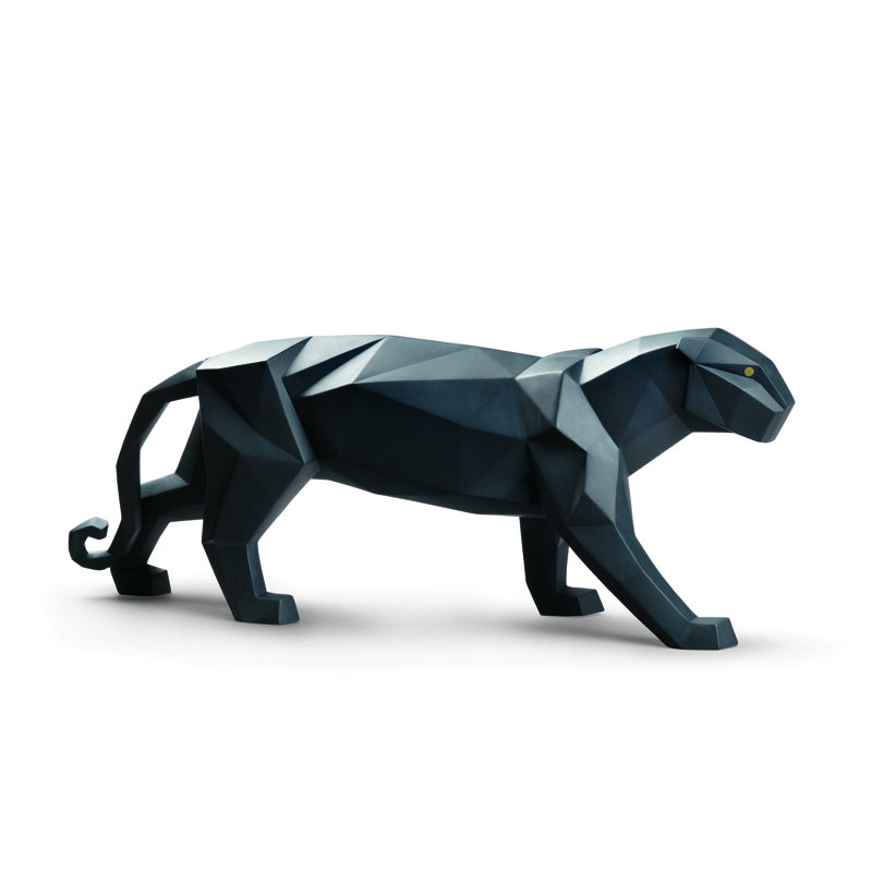 Panther Figurine, Black Matte
