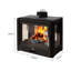 Three-sided glass-metal heating fireplace