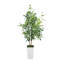 Ficus artificiel réaliste de 6 pi, feuilles de soie réalistes résistantes aux rayons UV avec jardinière blanche pour la maison-1770523301