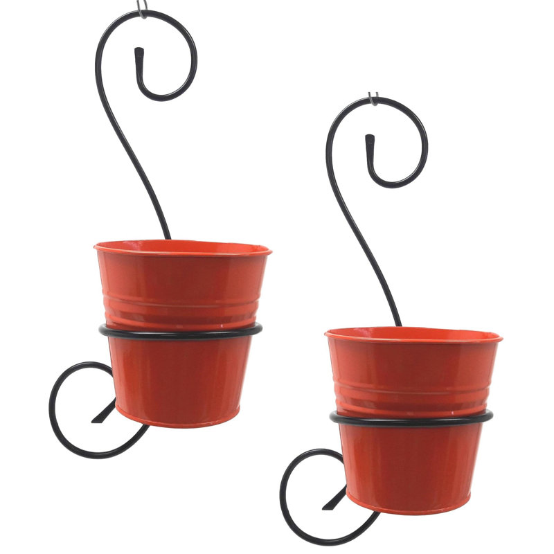 Conyngham Metal Wall Planter, Tangerine