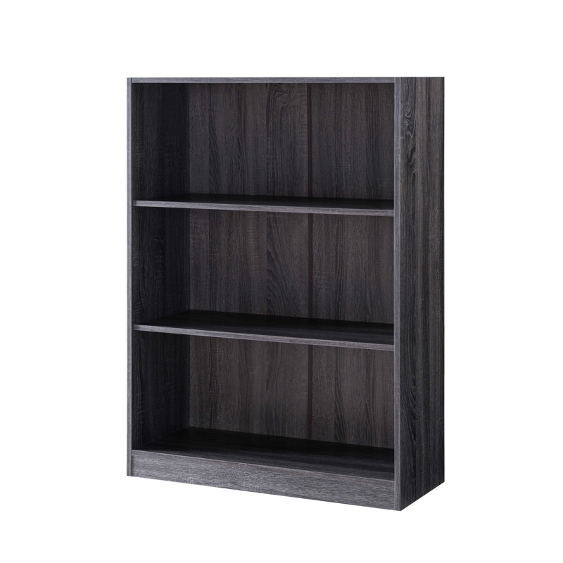 Gordillo Bookcase, Distressed Gray, (3 Shelves) 44” H x 30” W x 11.5”D