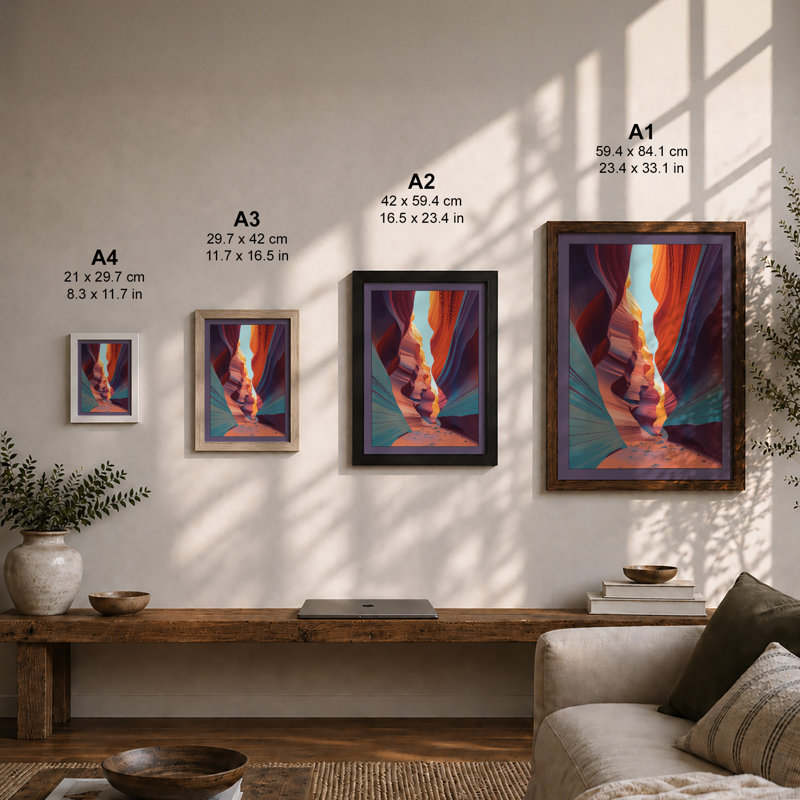 Canyon Skyward Modern - Framed Print, A3 - 42.0 x 29.7 cm, Unframed