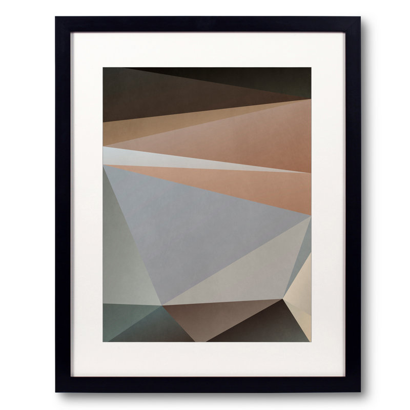 Interconnected Triangles Print by Angel Estevez, Black Framed Paper, 30" H x 24" W