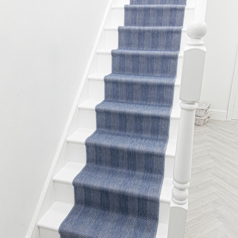 Stair Runner Striped Flatweave Area Rug, Runner 60 x 540 cm