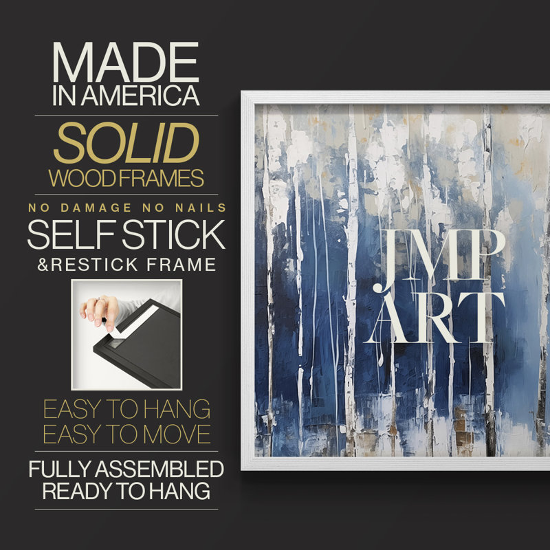 Abstract Series-CXLIV -Framed Print - Restickable, White, 8" H x 10" W