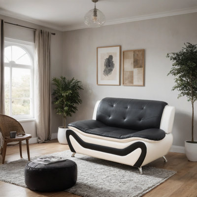 60' ' faux leather minimalist loveseat